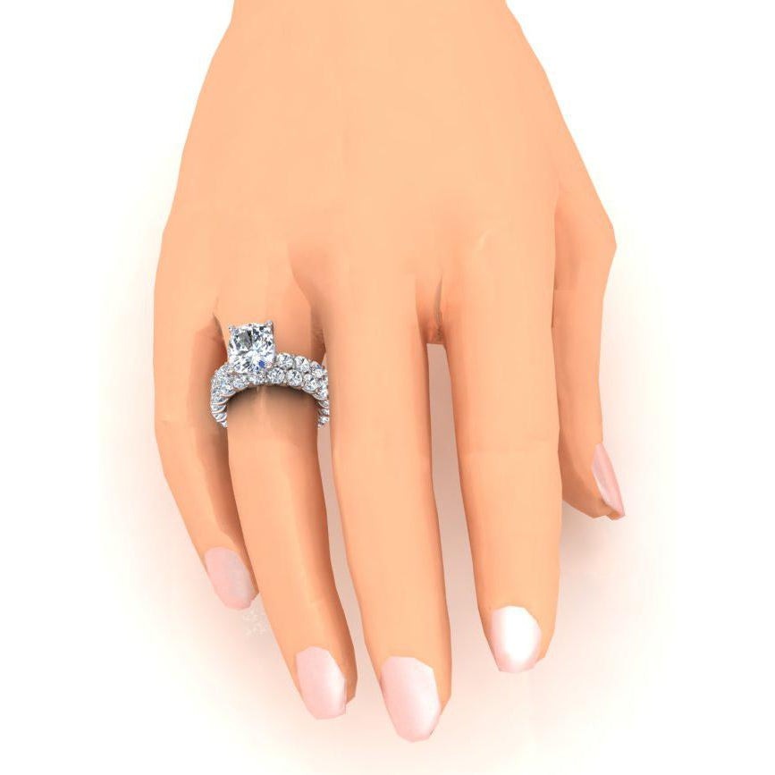 Echt Diamant Verlobung Ring mit Großem Kissen 12,50 Karat