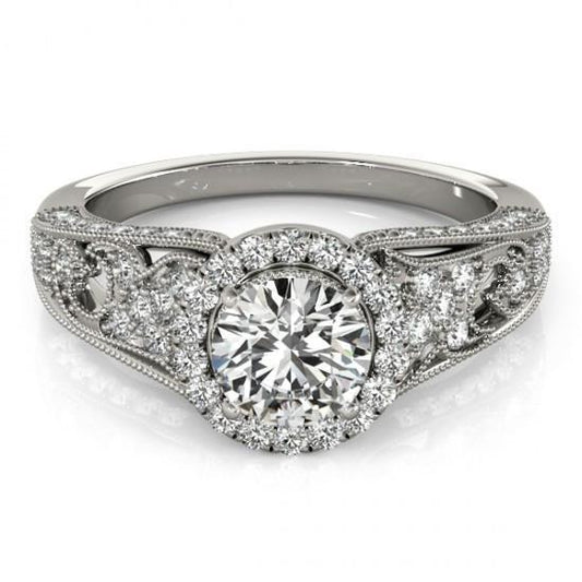 Echt Diamant-Verlobungsring 1,25 Karat Antik-Stil Frauen Schmuck Neu