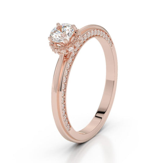 Echt Diamant-Verlobungsring 1.75 ct Neu Roségold 14K