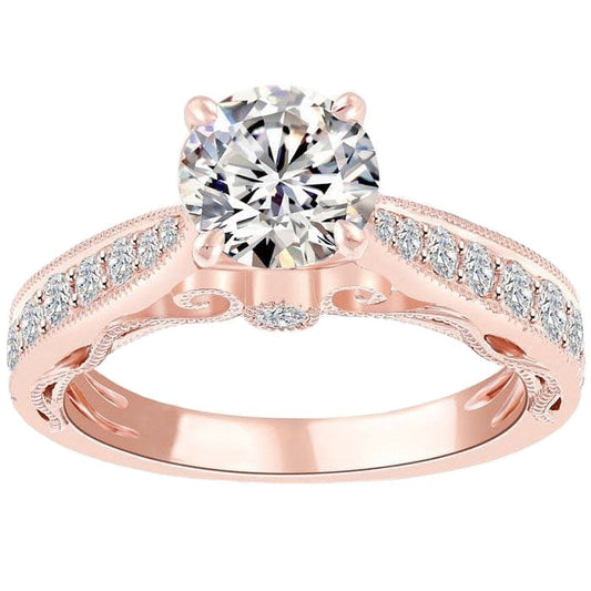 Echt Diamant-Verlobungsring 3,40 Karat Neu 14K Roségold