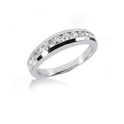 Echt Diamant-Verlobungsring-Set Band 2,10 ct. Weißgold 14K