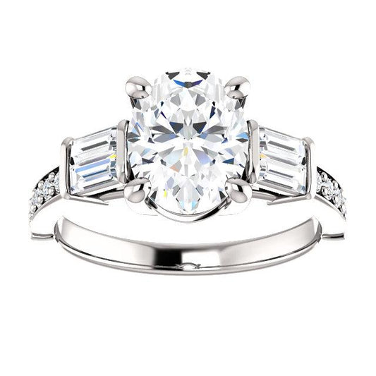 Echt Diamant-Verlobungsring Vintage Style 2,20 Karat Drei Steine
