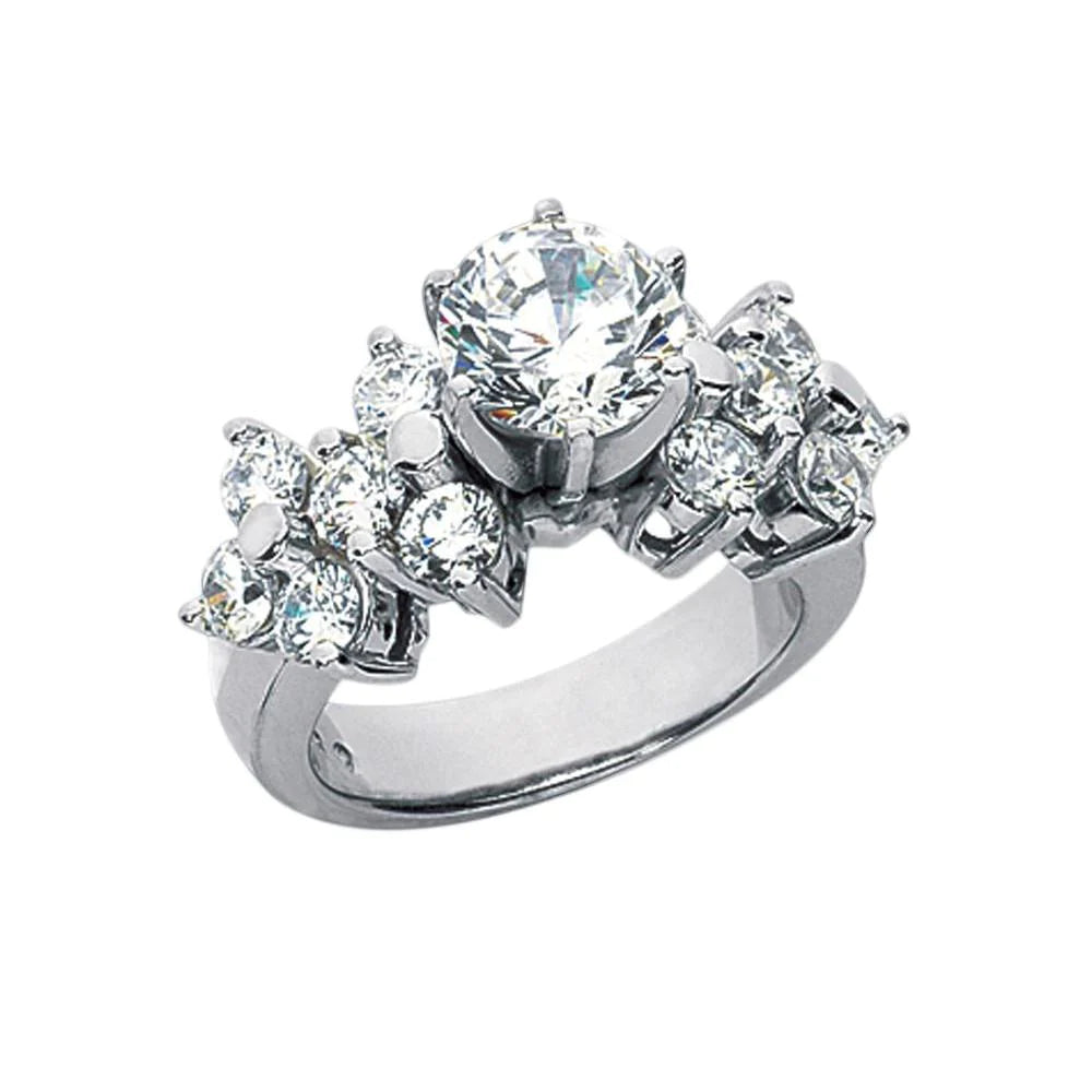 Echt Diamant-Verlobungsring Weißgold 14K 3,30 Karat Neu
