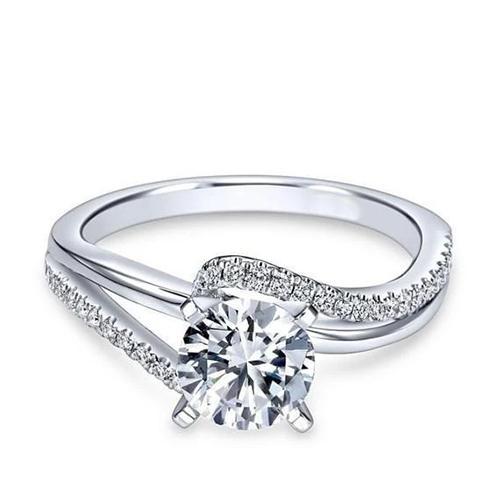 Echt Diamant-Verlobungsring Weißgold Solitär mit Akzent 3.50 Ct