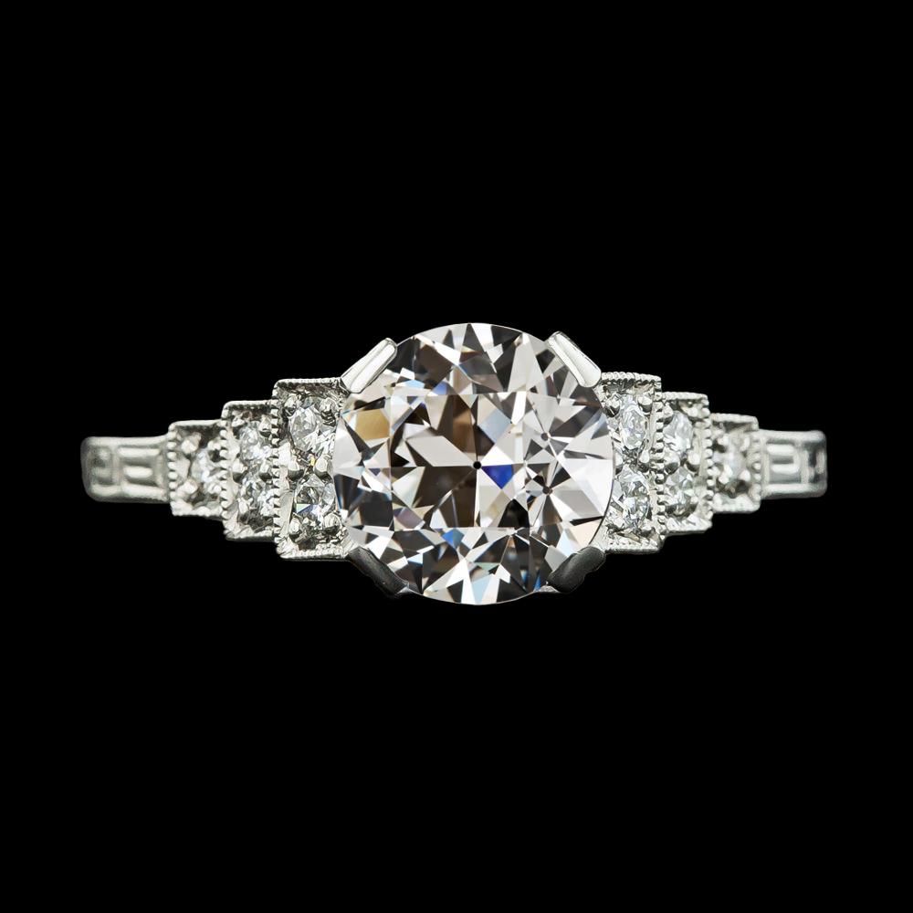 Echt Diamant alter Bergmann Verlobungsring 14K Weißgold Schmuck 3.50 Karat