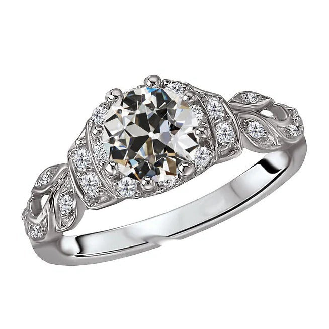 Echt Diamant rund Old Mine Cut Fancy Ring Damenschmuck 4.50 Karat