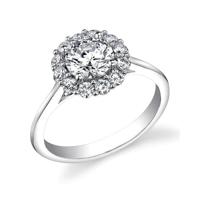 Echt DiamantEngagement Halo Ring 1.75 Carats New 14K White Gold