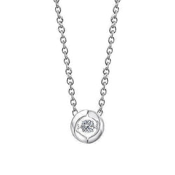 Echt DiamantSolitaire Women Necklace Pendant 0.50 Carat White Gold 14K