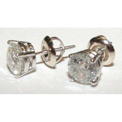 Echt Diamanten 2 Kt. Runde Brillant Diamant Gold Ohrstecker Paar