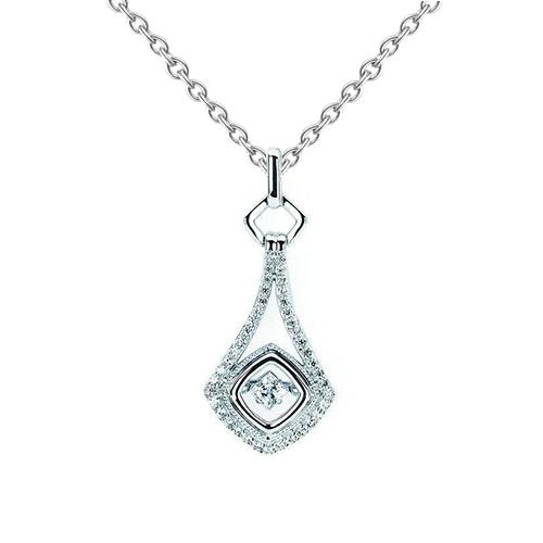 Echt Diamanten Anhänger Halskette Damen 1,5 Karat Funkelnde Diamanten