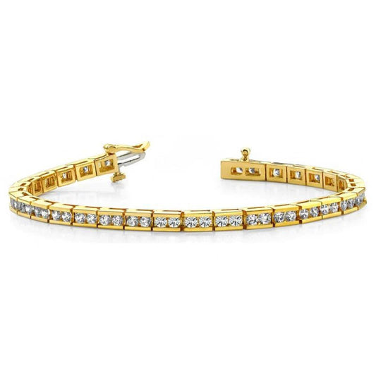 Echt Diamanten Classic Style Tennisarmband 3,30 Karat 14K Gelbgold