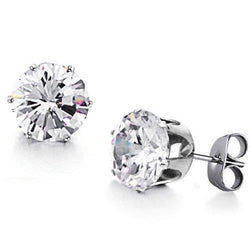 Echt Aus der Erde Abgebauter Natürlicher Diamanten Studs Earrings 3 Carats 14K White Gold New