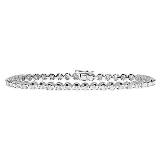 Echt Diamanten Tennis Armband 8.10 Karat Weißgold im Rundschliff 14K