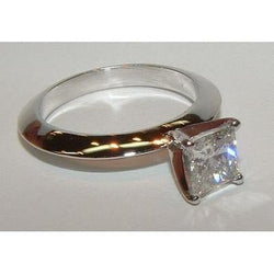 Echt Diamantring 1.01 Karat Prinzessin Diamant Weißgold Solitär-Verlobung