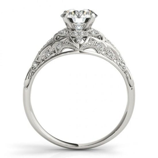 Echt Diamantring im Vintage-Stil mit Akzenten 1,25 Karat Weißgold 14K