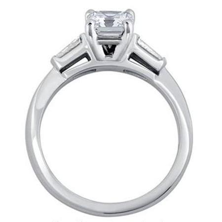 Echt Diamantring mit drei Steinen im Smaragd- und Baguetteschliff 1,61 Karat