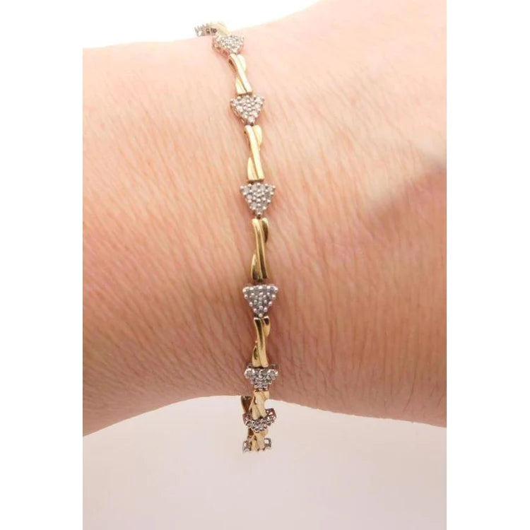 Echt Gelbgold Rundschliff Damen Diamant Tennis Armband Schmuck 1.50 Ct
