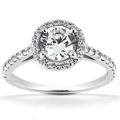 Echt Halo Aus der Erde Abgebauter Natürlicher Diamant Damen Verlobungsring Weißgold 1,66 Karat