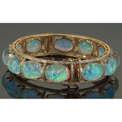 Echt-Opal-Diamant-Armband, Krappenbesatz, 89-Karat-Armband für Damen