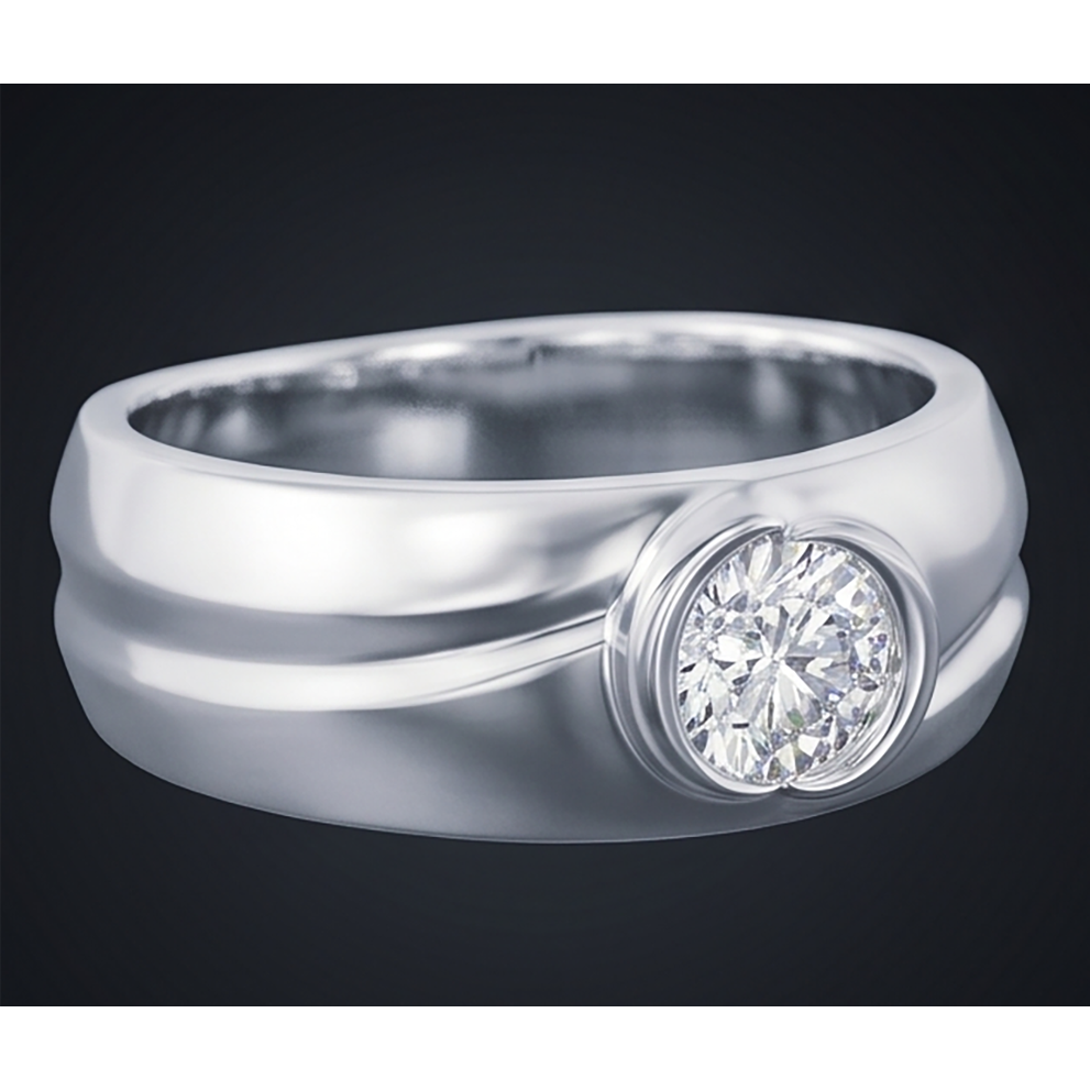 Echt Oval Aus der Erde Abgebauter Natürlicher Diamant Ring Herren Schmuck Lünette