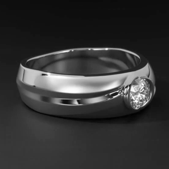 Echt Oval Diamant Ring Herren Schmuck Lünette