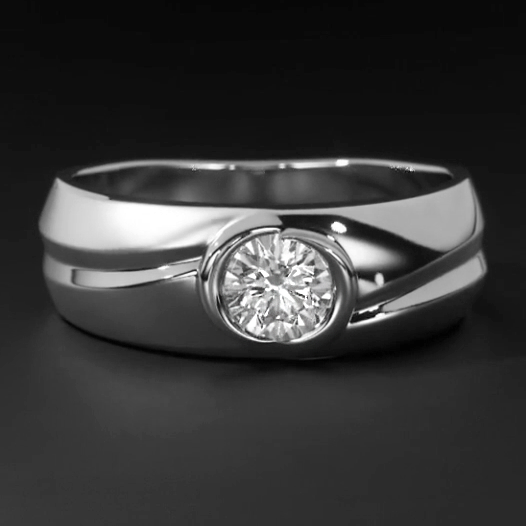 Echt Oval Diamant Ring Herren Schmuck Lünette