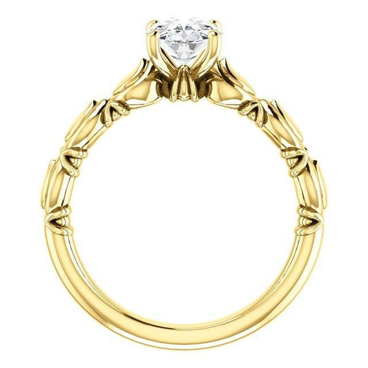 Echt Ovaler Diamant-Jubiläums-Solitärring 1,50 Karat Gelbgold 14K