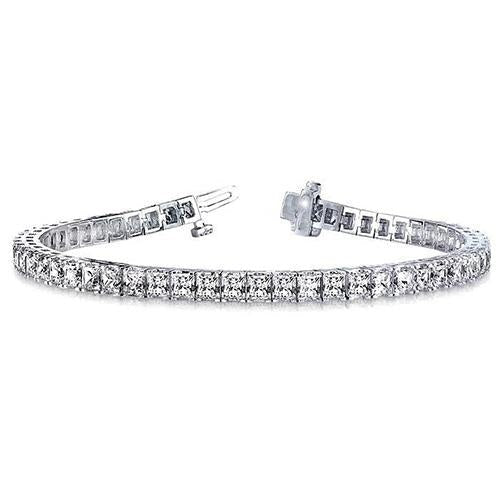 Echt Princess Cut Diamant Tennisarmband Weißgold Schmuck 10.80 Ct