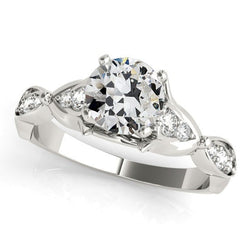 Echt Runder Altschliff Aus der Erde Abgebauter Natürlicher Diamant Damenring Krappenset Weißgold 3.25 Karat