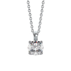 Echt Runder Diamant G Vs1 Anhänger Halskette Krappenset 1,50 Karat WG 14K