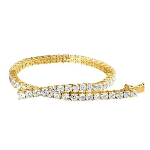 Echt Runder Diamant Tennis Damenarmband 6 Karat Gelbgold 14K