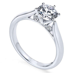 Echt Runder Diamant-Verlobungsring mit 2 Karat im Brillantschliff