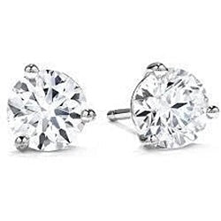 Echt Rundschliff Diamant Ohrstecker Paar 2 Karat Weißgold 14K Schmuck Neu