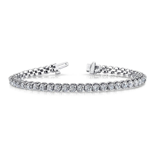 Echt Rundschliff-Diamant-Tennis-Armband 6,75 Karat Zweistift-Set WG 14K