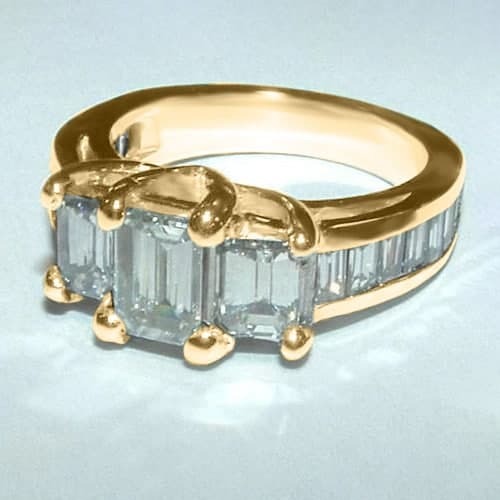 Echt Smaragdschliff Diamant-Verlobungsring 3,60 Karat Damenschmuck Neu