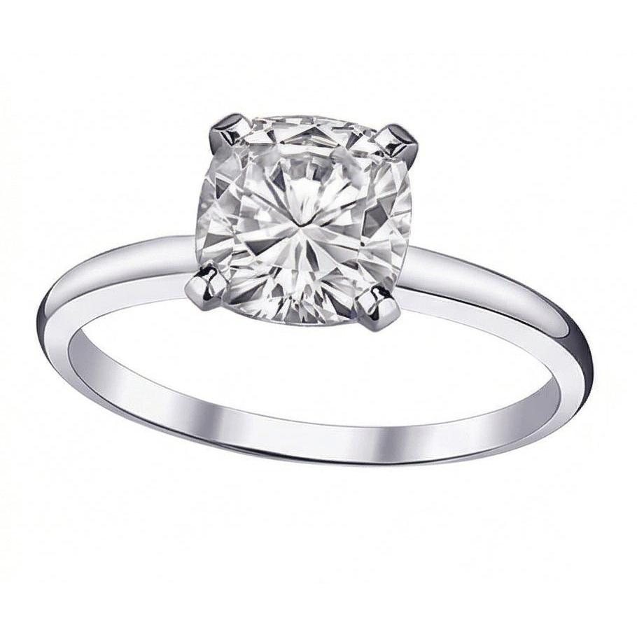 Echt Solitaire Aus der Erde Abgebauter Natürlicher Diamant 2.01 Karat Kissen-Aus der Erde Abgebauter Natürlicher Diamantring
