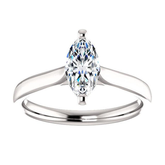 Echt Solitaire Ring 2 Karat Marquise Split Shank Schmuck Neu