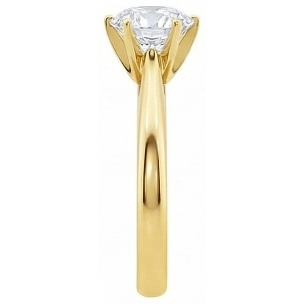 Echt Solitär-Aus der Erde Abgebauter Natürlicher Diamant-Verlobungsring Gelbgold 1,51 ct.