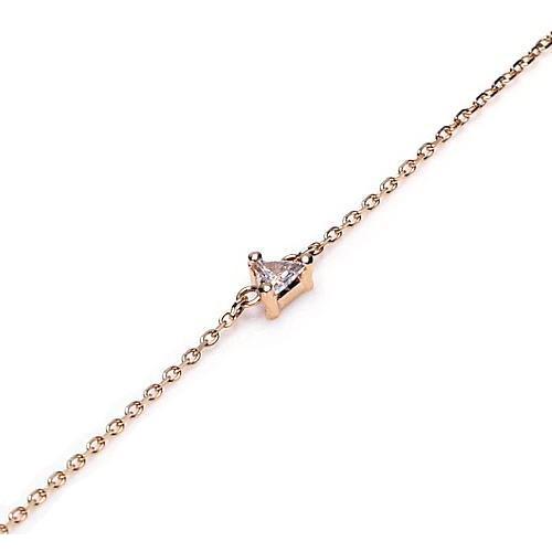 Echt Trilliant Shape Armband 1 Karat Mittelstein Gelbgold Schmuck