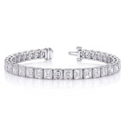 Echt das teuerste Armband mit Asscher-Aus der Erde Abgebauter Natürlicher Diamanten