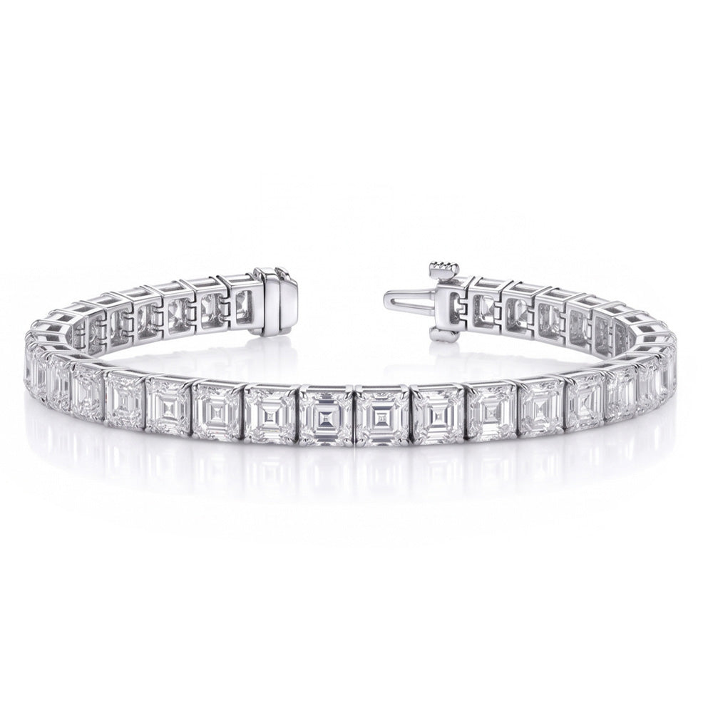 Echt das teuerste Armband mit Asscher-Aus der Erde Abgebauter Natürlicher Diamanten