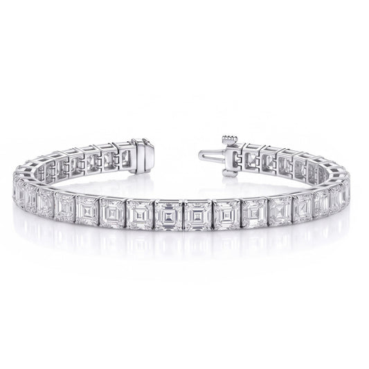 Echt das teuerste Armband mit Asscher-Aus der Erde Abgebauter Natürlicher Diamanten