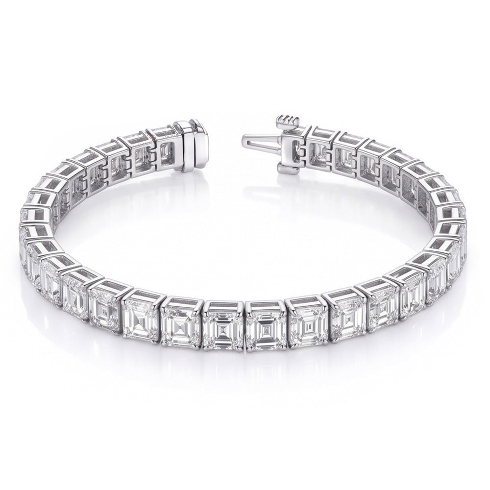 Echt das teuerste Armband mit Asscher-Aus der Erde Abgebauter Natürlicher Diamanten