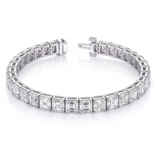 Echt das teuerste Armband mit Asscher-Aus der Erde Abgebauter Natürlicher Diamanten