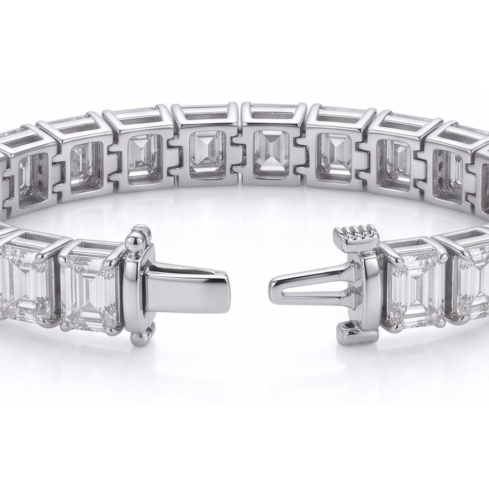 Echt das teuerste Armband mit Asscher-Aus der Erde Abgebauter Natürlicher Diamanten