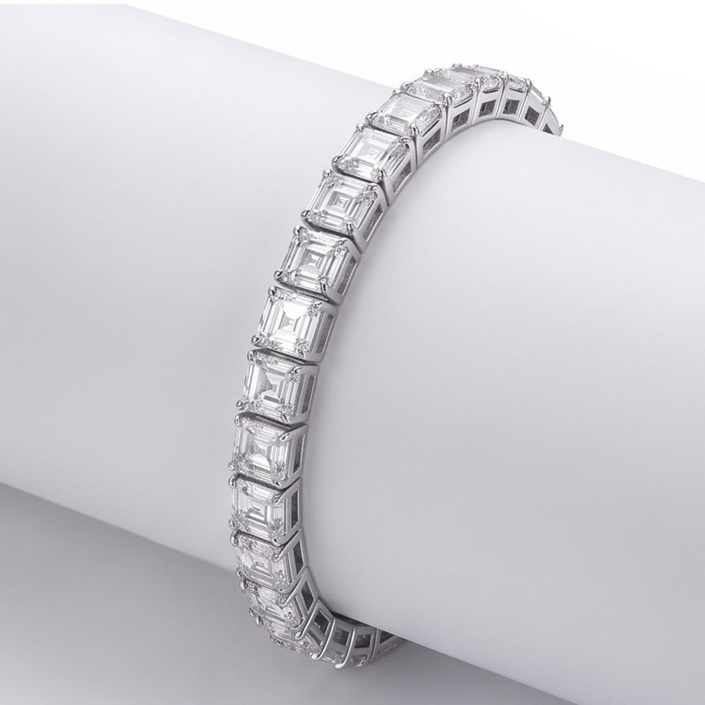 Echt das teuerste Armband mit Asscher-Aus der Erde Abgebauter Natürlicher Diamanten