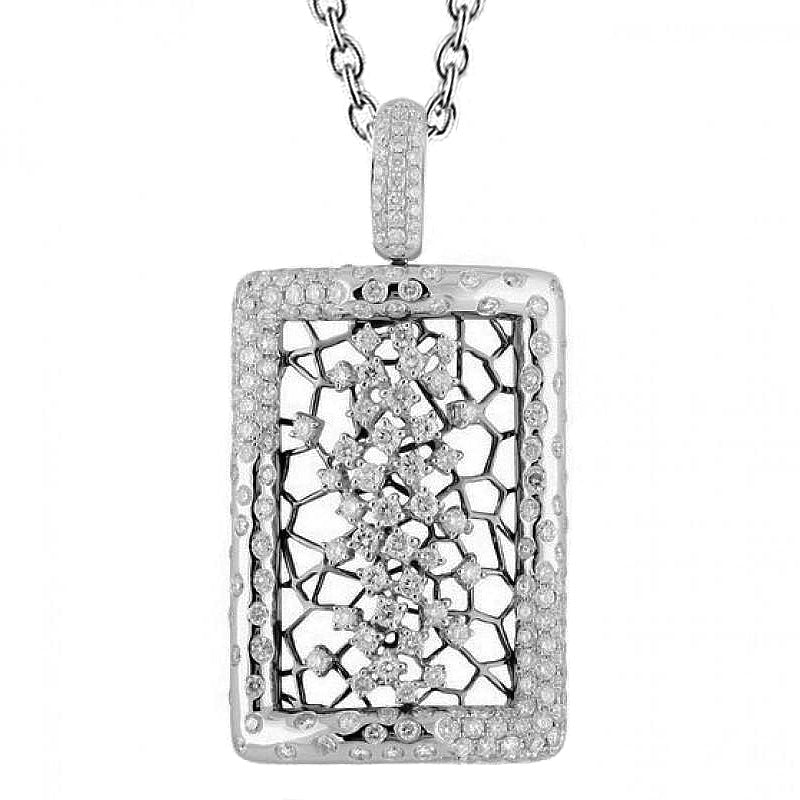 Echt Damen Aus der Erde Abgebauter Natürlicher Diamant Anhänger 4.09 Karat Weißgold 14K