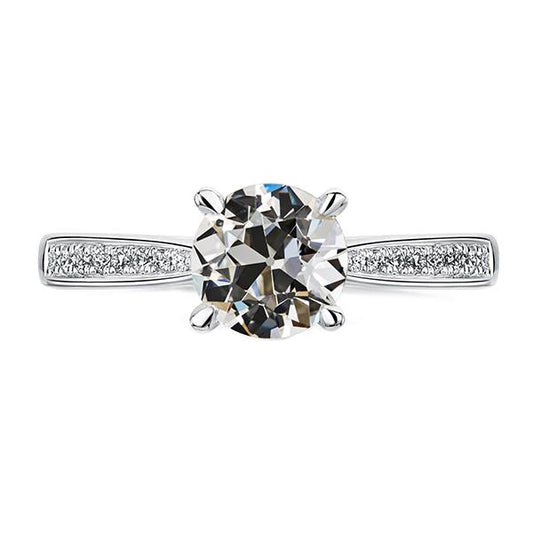 Echt Diamant rund alter Bergmann Verlobungsring Damenschmuck 3.50 Karat