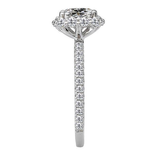 Echt Diamantrunder Halo-Verlobungsring im alten Minenschliff 5.50 Karat Weißgold