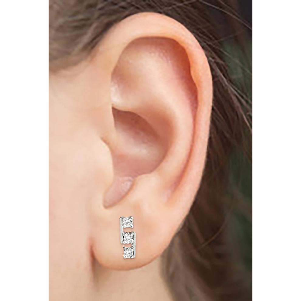 Echt Runde Ohrhänger Einzigartigen Stil 1,80 kt. 14K Weißgold